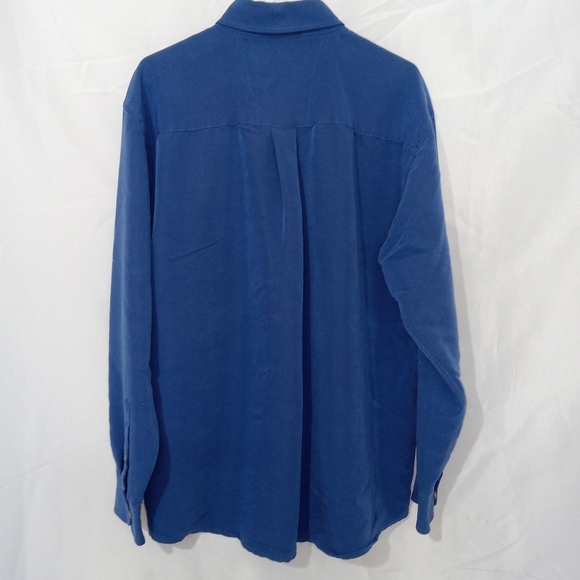 Wrangler George Strait Shirt Mens Size L Blue Button Down Long Sleeve Rayon - Picture 6 of 10